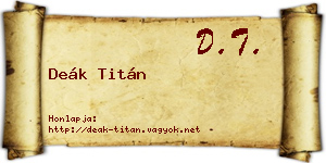 Deák Titán névjegykártya